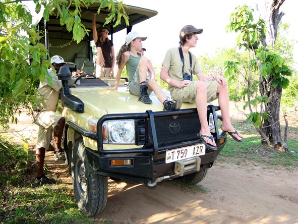Amara Selous - kids on game drive